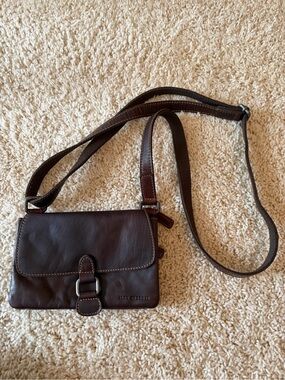 Jack Georges Brown Leather Crossbody Bag